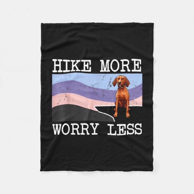 Redbone coonhound hike more worry less graphic fleece blanket (Front)