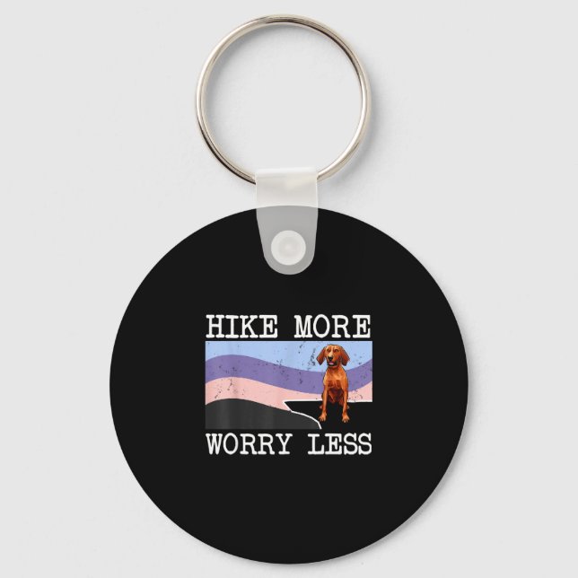 Redbone coonhound hike more worry less graphic keychain (Front)