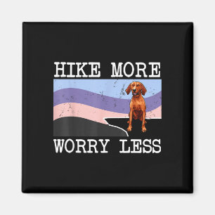 Redbone coonhound hike more worry less graphic magnet