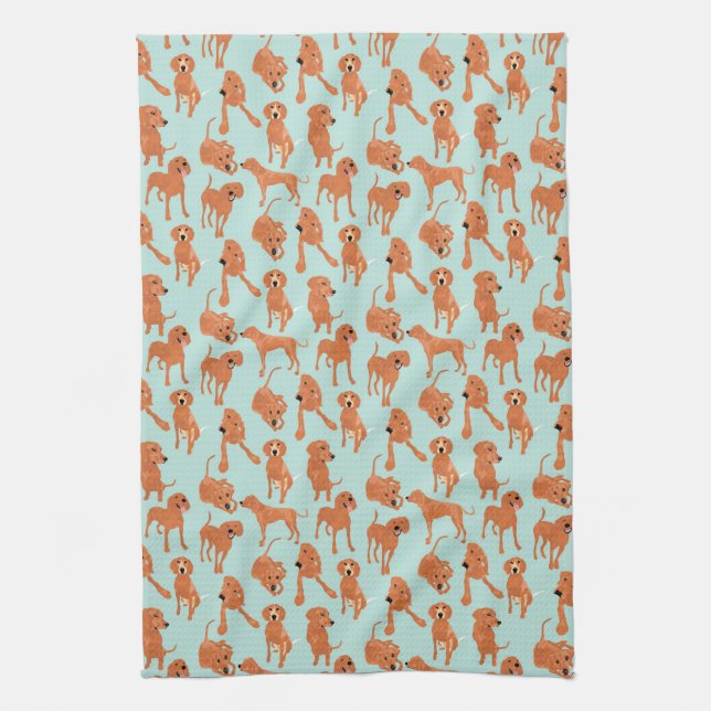 Redbone Coonhound Kitchen Towel (Vertical)