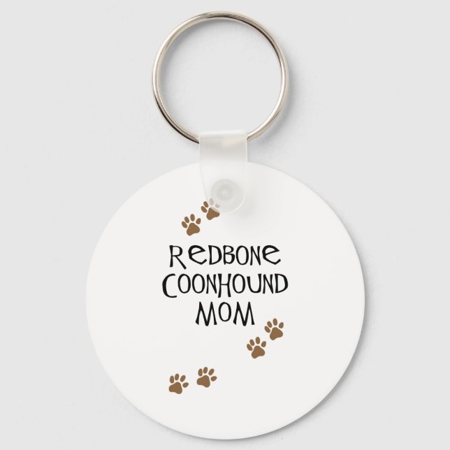 Redbone Coonhound Mom Keychain (Front)