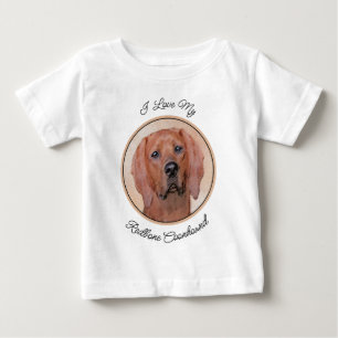 Redbone Coonhound Painting - Cute Original Dog Art Baby T-Shirt
