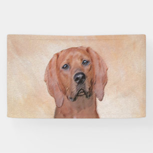 Redbone Coonhound Painting - Cute Original Dog Art Banner