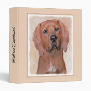 Redbone Coonhound Painting - Cute Original Dog Art Binder