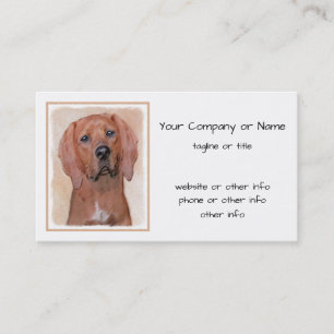 Redbone Coonhound Painting - Cute Original Dog Art Business Card