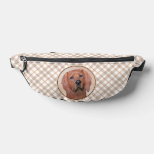 Redbone Coonhound Painting Cute Original Dog Art Fanny Pack