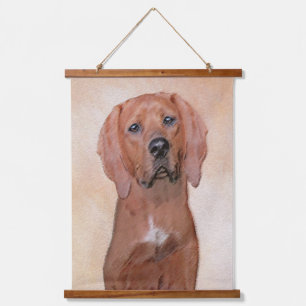 Redbone Coonhound Painting - Cute Original Dog Art Hanging Tapestry
