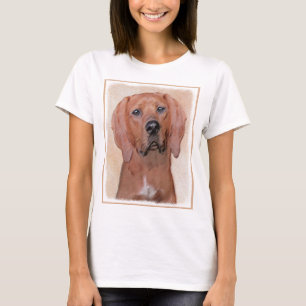 Redbone Coonhound Painting - Cute Original Dog Art T-Shirt