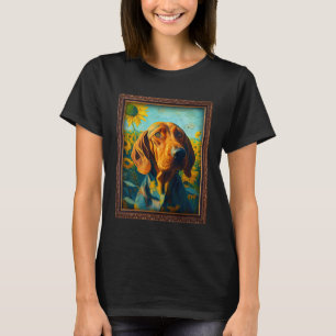 Redbone Coonhound Painting Sunflower Flower Mom Wo T-Shirt