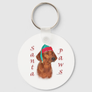 Redbone Coonhound Santa Paws Keychain