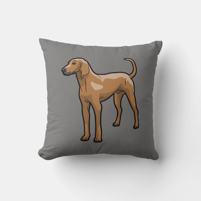 Redbone Coonhound Throw Pillow (Front)