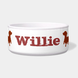 Redbone Dachshund Love Dog Food Bowl -