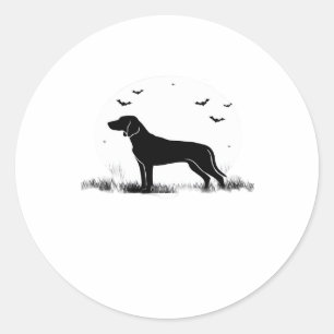 Redbone Dog � Halloween Moon Silhouette Oversized  Classic Round Sticker
