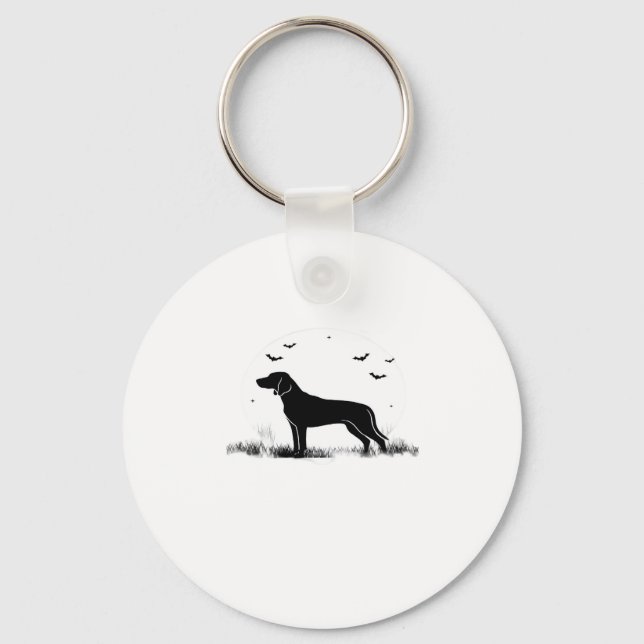 Redbone Dog � Halloween Moon Silhouette Oversized  Keychain (Front)