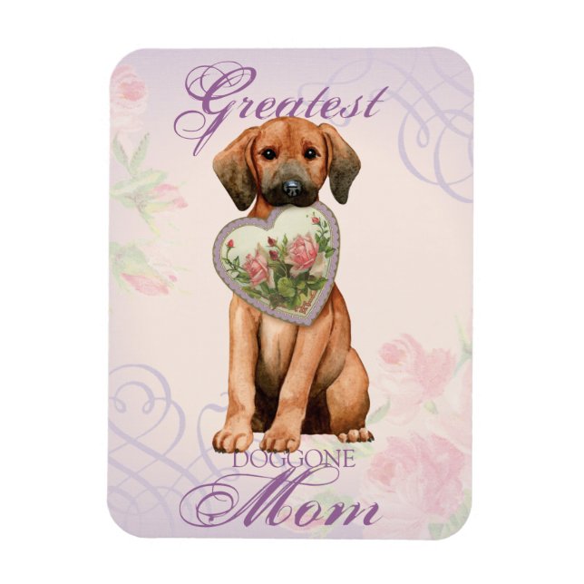 Redbone Heart Mom Magnet (Vertical)