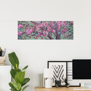 Redbud On A Matt Green Sky / Artist Larry Lerew Poster