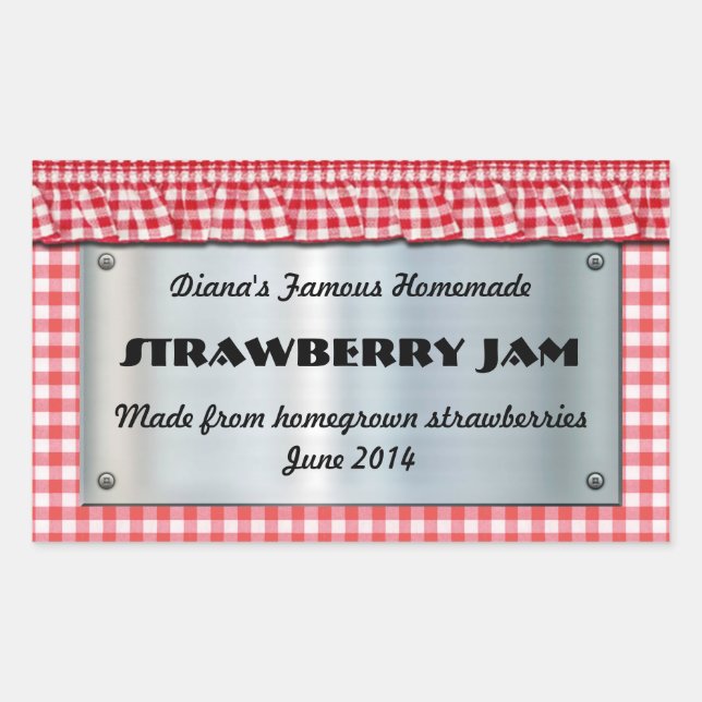 RedCheckered Food Label (customizable) (Front)
