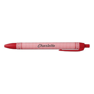 RedCheckered Pen with your Name