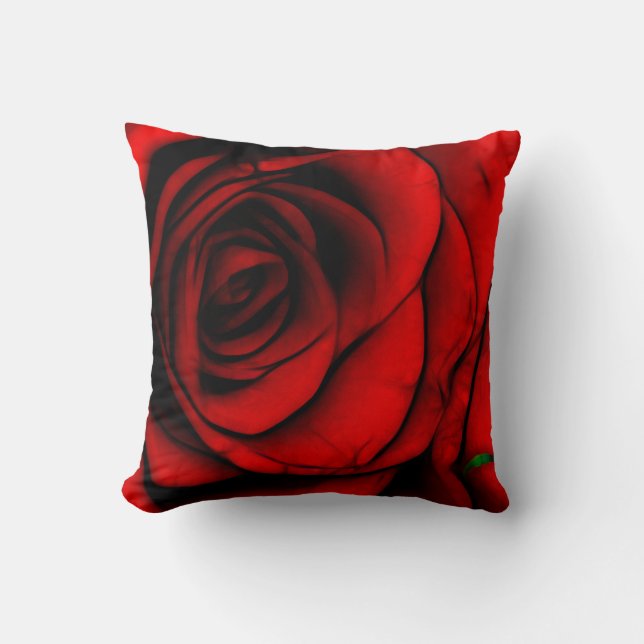 Reddest Rose Throw Pillow (Front)