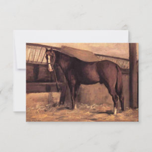Reddish Bay Horse in the Stables Card