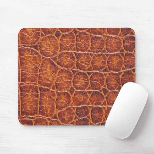 Reddish Brown Alligator Skin Print Mouse Pad (With Mouse)