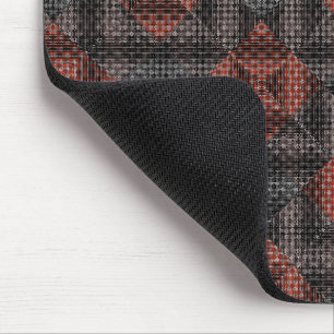 Reddish brown and black inclined squares or chess mouse pad