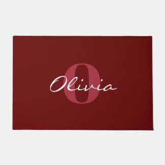 Reddish Brown Personalized Name Monogram Doormat