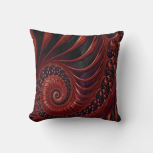 Reddish brown skeleton abstract spiral stairs throw pillow
