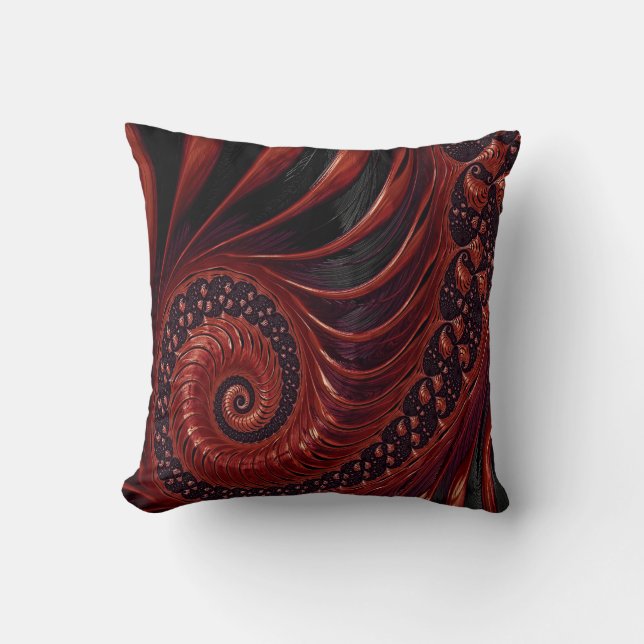 Reddish brown skeleton abstract spiral stairs throw pillow (Front)