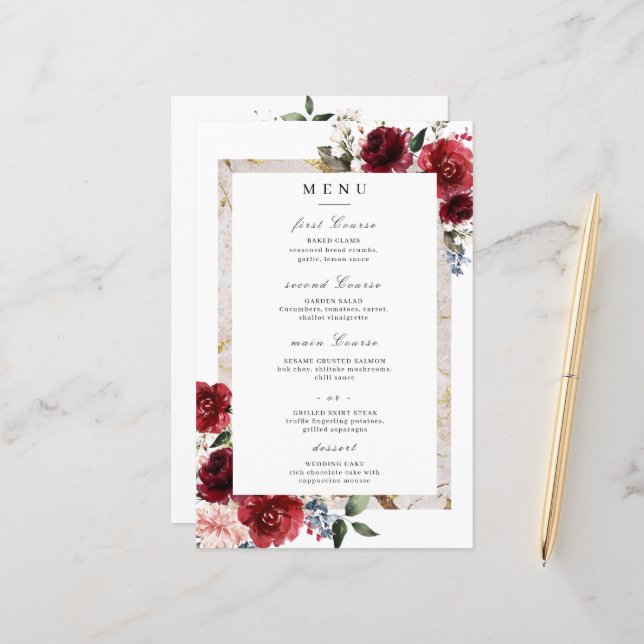 Reddish Floral Elegant Rustic White Wedding (Front/Back In Situ)