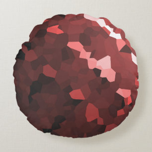 Reddish Hue Crystallized Pattern Round Pillow