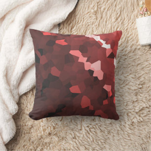 Reddish Hue Crystallized Pattern Throw Pillow