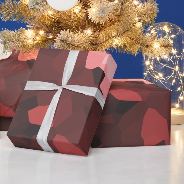 Reddish Hue Crystallized Pattern Wrapping Paper (Holidays)