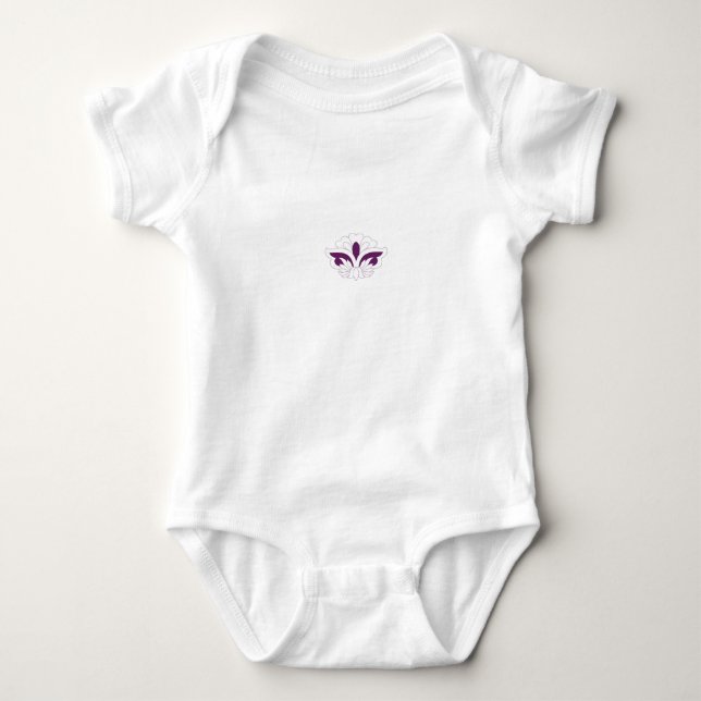 Reddish Magenta decorative Baby Bodysuit (Front)