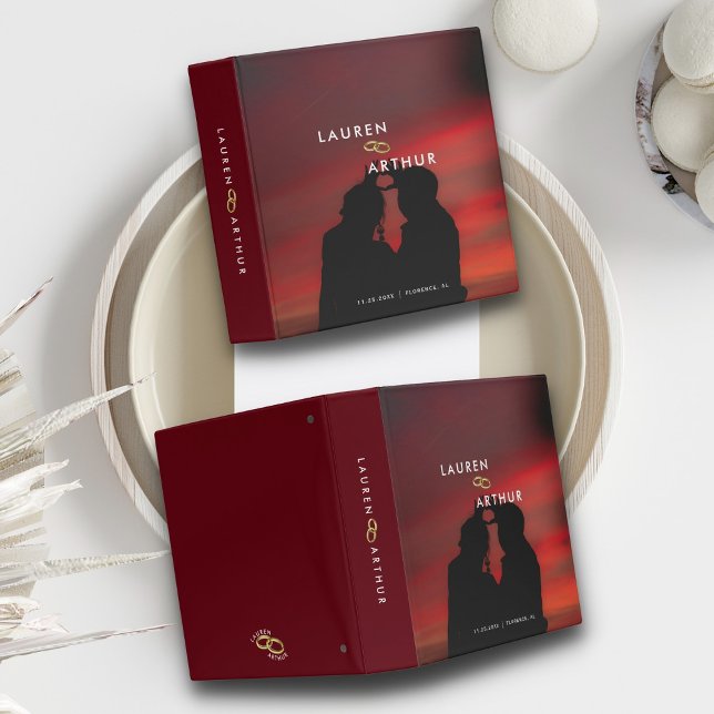 Reddish Modern Chic Minimal Photo Wedding Albums  Binder (Creator Uploaded)