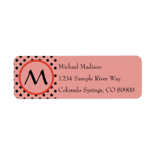 Reddish Orange Polka Dot Monogram