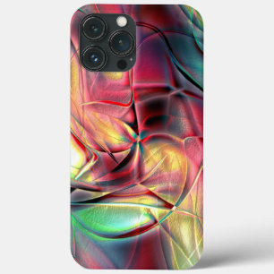 Reddish to green colourful crumpled 'beach cloth'  iPhone 13 pro max case