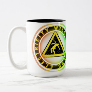 reddy kilowatt electricity will kill you  Two-Tone coffee mug