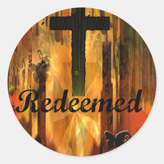 Redeemed Cross Gifts Classic Round Sticker (Front)