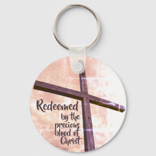 "Redeemed" Faded Cross Keychain