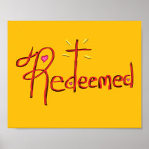 Redeemed with Cross and Hearts Yellow