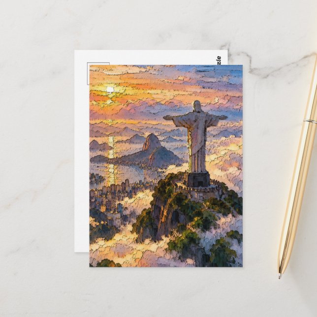 Redeemer Above the Clouds Postcard (Front/Back In Situ)