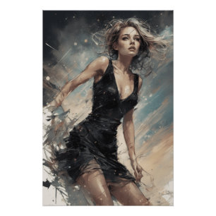 Redefined: AI-Designed Little Black Dress Vintage Poster