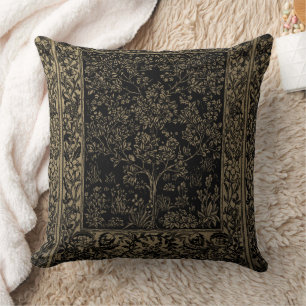 Redesigned,tree of life,William Morris,revamped Throw Pillow