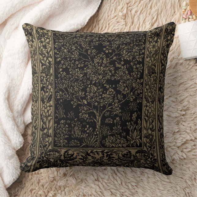 Redesigned,tree of life,William Morris,revamped Throw Pillow (Blanket)