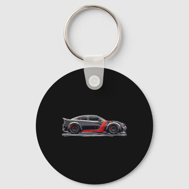 Redeye Dod Srt Cat Muscle Car Charger Bred Hell Sc Keychain (Front)