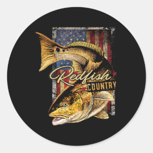 Redfish Country Saltwater Fishing T Shirt  Classic Round Sticker