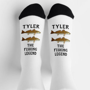Redfish Drum Fishing The Legend Name Funny Sock