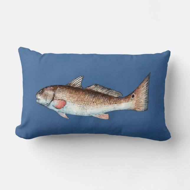 Redfish on Blue Pillow (Front)
