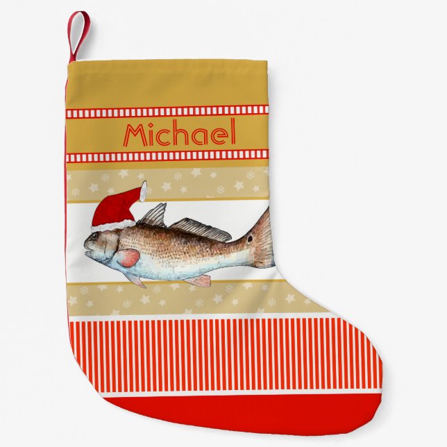 Redfish Santa Small Christmas Stocking (Front)